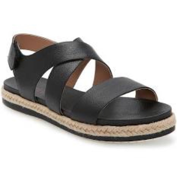 Adam Tucker Black Genuine Leather Espadrille Sandal - Picture 12 of 12